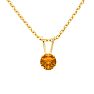 1/4 Carat Citrine Solitaire Necklace In Yellow Gold With Free Chain Image-1