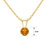 1/4 Carat Citrine Solitaire Necklace In Yellow Gold With Free Chain Image-2