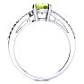 1 1/3ct Oval Shape Peridot and Diamond Ring in 10k White Gold Image-3