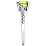1 1/3ct Oval Shape Peridot and Diamond Ring in 10k White Gold Image-4