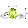 1 1/3ct Oval Shape Peridot and Diamond Ring in 10k White Gold Image-5