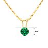 1/4 Carat Emerald Solitaire Necklace In Yellow Gold With Free Chain Image-2