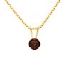 1/4 Carat Garnet Solitaire Necklace In Yellow Gold With Free Chain Image-1