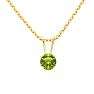 1/4 Carat Peridot Solitaire Necklace In Yellow Gold With Free Chain Image-1