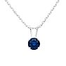 1/2 Carat Sapphire Solitaire Necklace In White Gold With Free Chain Image-1