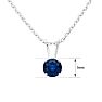 1/2 Carat Sapphire Solitaire Necklace In White Gold With Free Chain Image-2