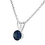 1/2 Carat Sapphire Solitaire Necklace In White Gold With Free Chain Image-3