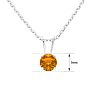 1/2 Carat Citrine Solitaire Necklace In White Gold With Free Chain Image-2