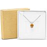 1/2 Carat Citrine Solitaire Necklace In White Gold With Free Chain Image-6