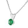 1/2 Carat Emerald Solitaire Necklace In White Gold With Free Chain Image-3