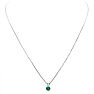 1/2 Carat Emerald Solitaire Necklace In White Gold With Free Chain Image-4