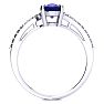 1 1/2ct Oval Shape Sapphire and Diamond Ring in 10k White Gold Image-3