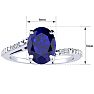 1 1/2ct Oval Shape Sapphire and Diamond Ring in 10k White Gold Image-5