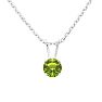 1/2 Carat Peridot Solitaire Necklace In White Gold With Free Chain Image-1