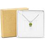 1/2 Carat Peridot Solitaire Necklace In White Gold With Free Chain Image-6