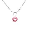 1/2 Carat Pink Topaz Solitaire Necklace In White Gold With Free Chain Image-1