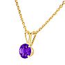 1/2 Carat Amethyst Solitaire Necklace In Yellow Gold With Free Chain Image-3