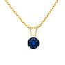 1/2 Carat Sapphire Solitaire Necklace In Yellow Gold With Free Chain Image-1