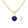 1/2 Carat Sapphire Solitaire Necklace In Yellow Gold With Free Chain Image-2