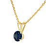1/2 Carat Sapphire Solitaire Necklace In Yellow Gold With Free Chain Image-3