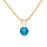 1/2 Carat Blue Topaz Solitaire Necklace In Yellow Gold With Free Chain Image-1