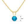 1/2 Carat Blue Topaz Solitaire Necklace In Yellow Gold With Free Chain Image-2