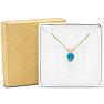 1/2 Carat Blue Topaz Solitaire Necklace In Yellow Gold With Free Chain Image-6