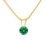 1/2 Carat Emerald Solitaire Necklace In Yellow Gold With Free Chain Image-1
