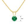 1/2 Carat Emerald Solitaire Necklace In Yellow Gold With Free Chain Image-2