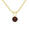 1/2 Carat Garnet Solitaire Necklace In Yellow Gold With Free Chain Image-1