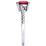 1 1/2ct Oval Shape Ruby and Diamond Ring in 10k White Gold Image-4