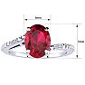 1 1/2ct Oval Shape Ruby and Diamond Ring in 10k White Gold Image-5