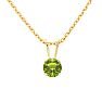 1/2 Carat Peridot Solitaire Necklace In Yellow Gold With Free Chain Image-1