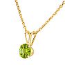 1/2 Carat Peridot Solitaire Necklace In Yellow Gold With Free Chain Image-3