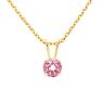 1/2 Carat Pink Topaz Solitaire Necklace In Yellow Gold With Free Chain Image-1