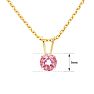 1/2 Carat Pink Topaz Solitaire Necklace In Yellow Gold With Free Chain Image-2
