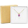 1/2 Carat Pink Topaz Solitaire Necklace In Yellow Gold With Free Chain Image-6