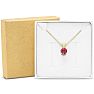1/2 Carat Ruby Solitaire Necklace In Yellow Gold With Free Chain Image-6