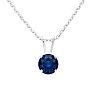 3/4 Carat Sapphire Solitaire Necklace In White Gold With Free Chain Image-1