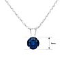 3/4 Carat Sapphire Solitaire Necklace In White Gold With Free Chain Image-2