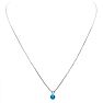 3/4 Carat Blue Topaz Solitaire Necklace In White Gold With Free Chain Image-4