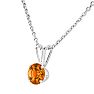 3/4 Carat Citrine Solitaire Necklace In White Gold With Free Chain Image-3