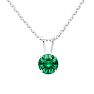 3/4 Carat Emerald Solitaire Necklace In White Gold With Free Chain Image-1