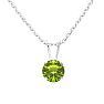 3/4 Carat Peridot Solitaire Necklace In White Gold With Free Chain Image-1