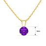 3/4 Carat Amethyst Solitaire Necklace In Yellow Gold With Free Chain Image-2