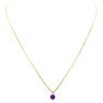 3/4 Carat Amethyst Solitaire Necklace In Yellow Gold With Free Chain Image-4