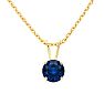 3/4 Carat Sapphire Solitaire Necklace In Yellow Gold With Free Chain Image-1