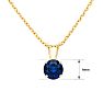 3/4 Carat Sapphire Solitaire Necklace In Yellow Gold With Free Chain Image-2
