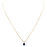 3/4 Carat Sapphire Solitaire Necklace In Yellow Gold With Free Chain Image-4