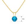 3/4 Carat Blue Topaz Solitaire Necklace In Yellow Gold With Free Chain Image-2